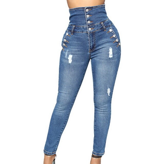 HIGH WASTE DENIM PANTS