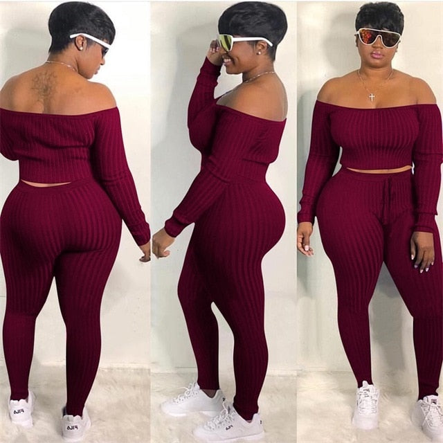 BLUE RIBBED 2 PIECE SET