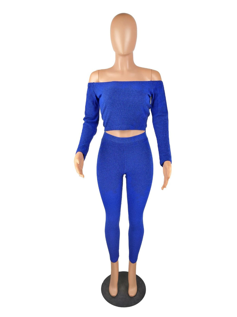 BLUE RIBBED 2 PIECE SET