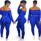 BLUE RIBBED 2 PIECE SET